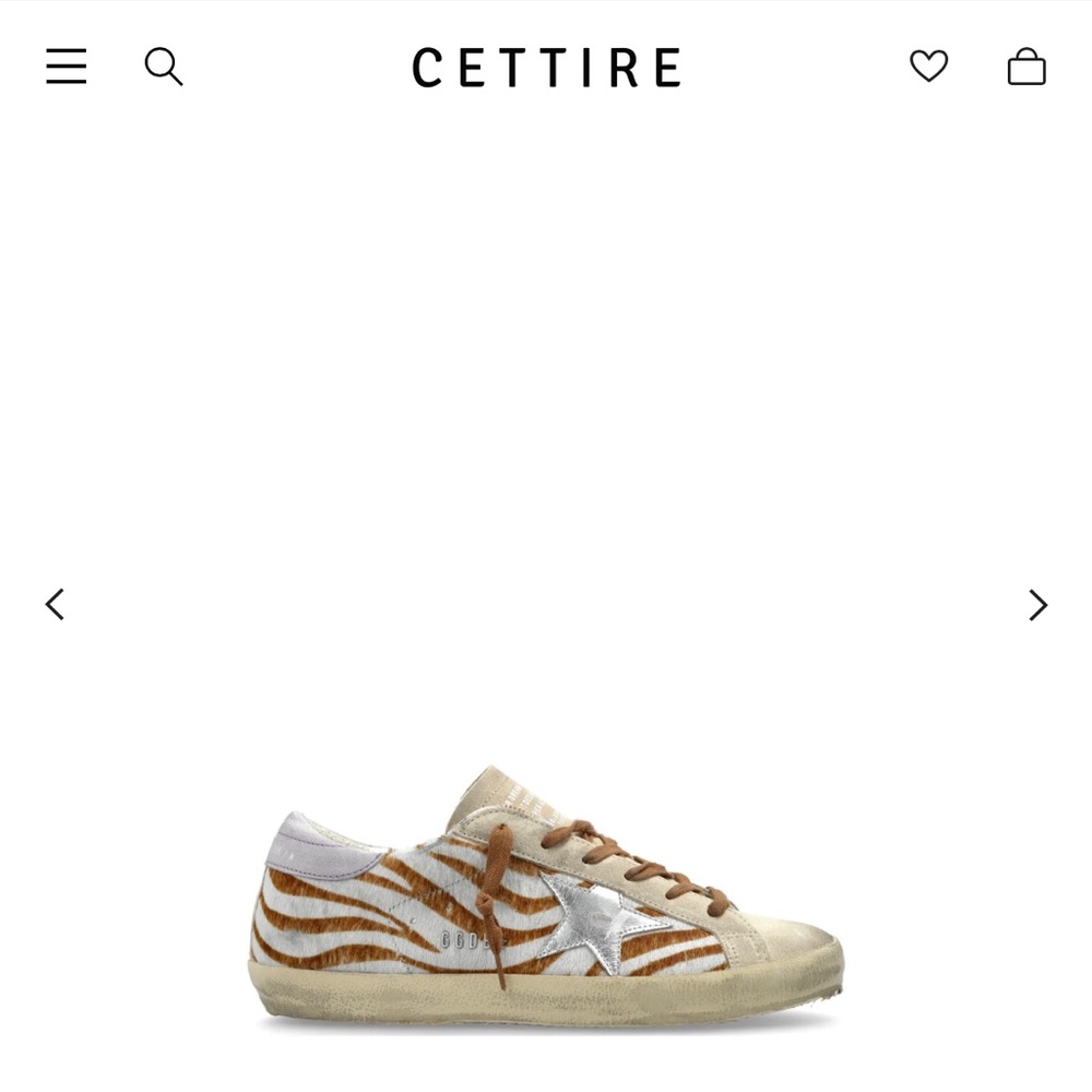 Golden Goose Brown and White Zebra Sneakers